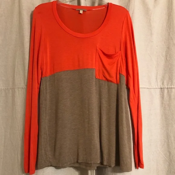 2 for 20 | Anthropologie Color Block Pocket Long Sleeve Tee - Picture 2 of 6